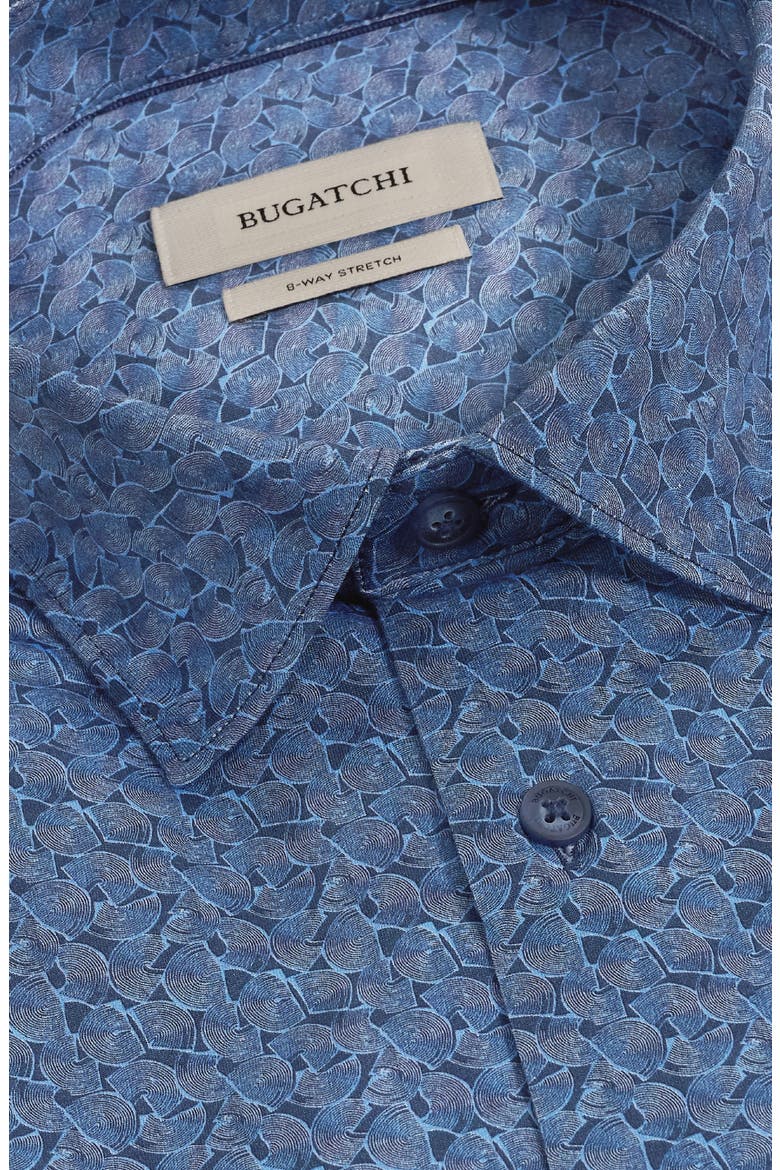 Miles OoohCotton® Tech Print Button-Up Shirt, Alternate, color, NAVY