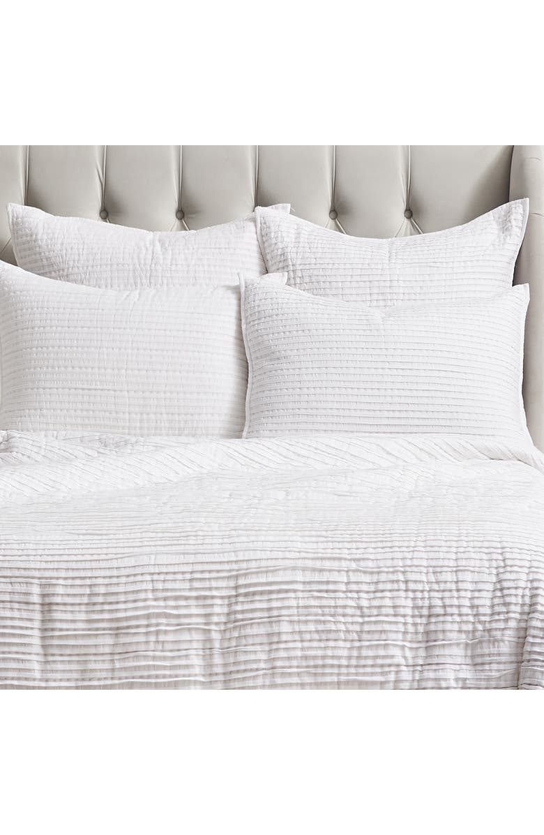 ELISABETH YORK 20" x 26" Tess Dove Cotton Standard Sham - Machine Washable, Alternate, color, White