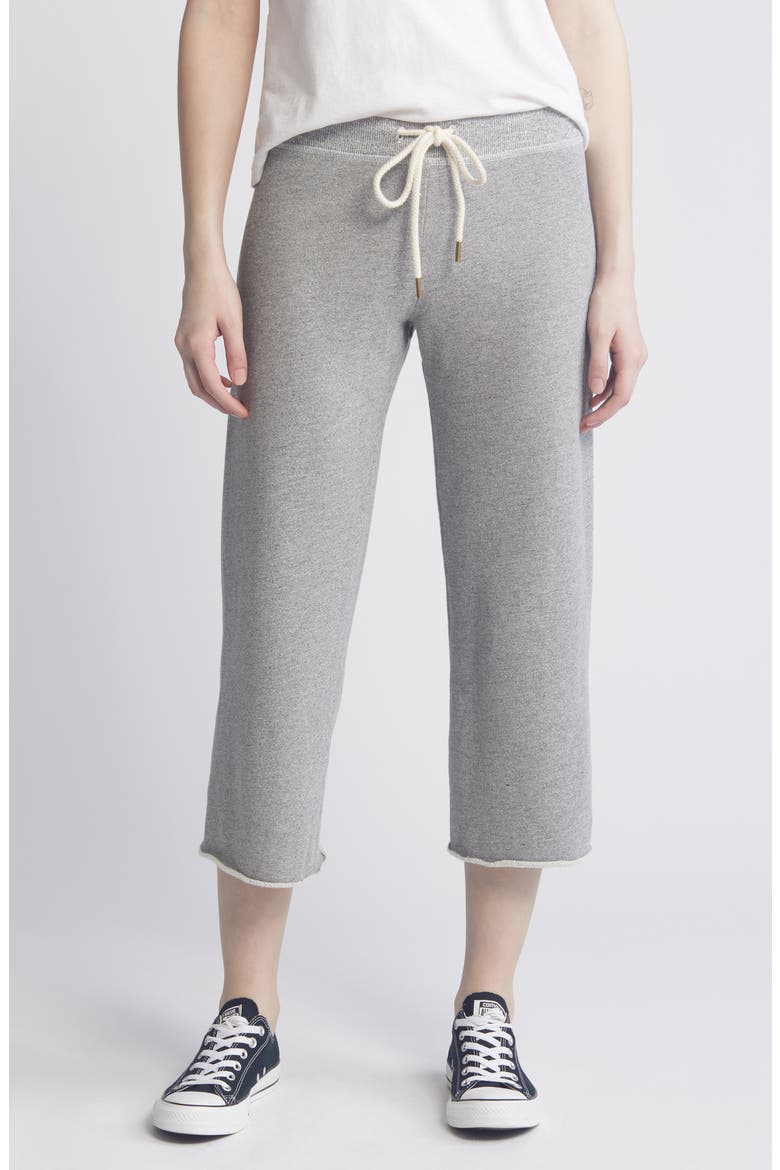 Cotton Crop Wide Leg Sweatpants, Main, color, VARSITY GREY