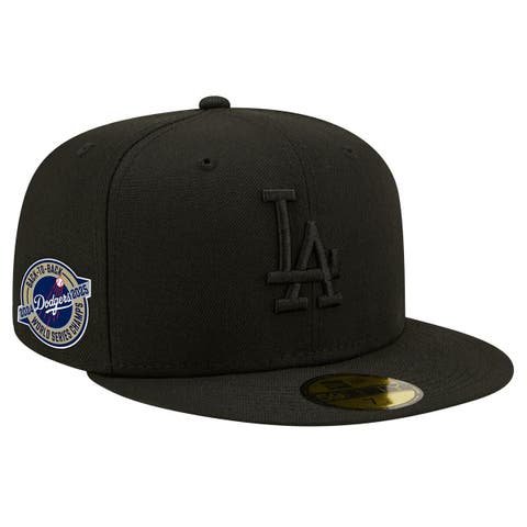 Men's New Era Black Los Angeles Dodgers 2024/25 Back to Back Champions Circle Side Patch Fitted 59FIFTY Hat