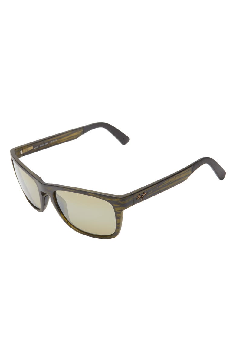 Maui Jim 58mm Core Square Polarized Sunglasses, Alternate, color, Green Green Green