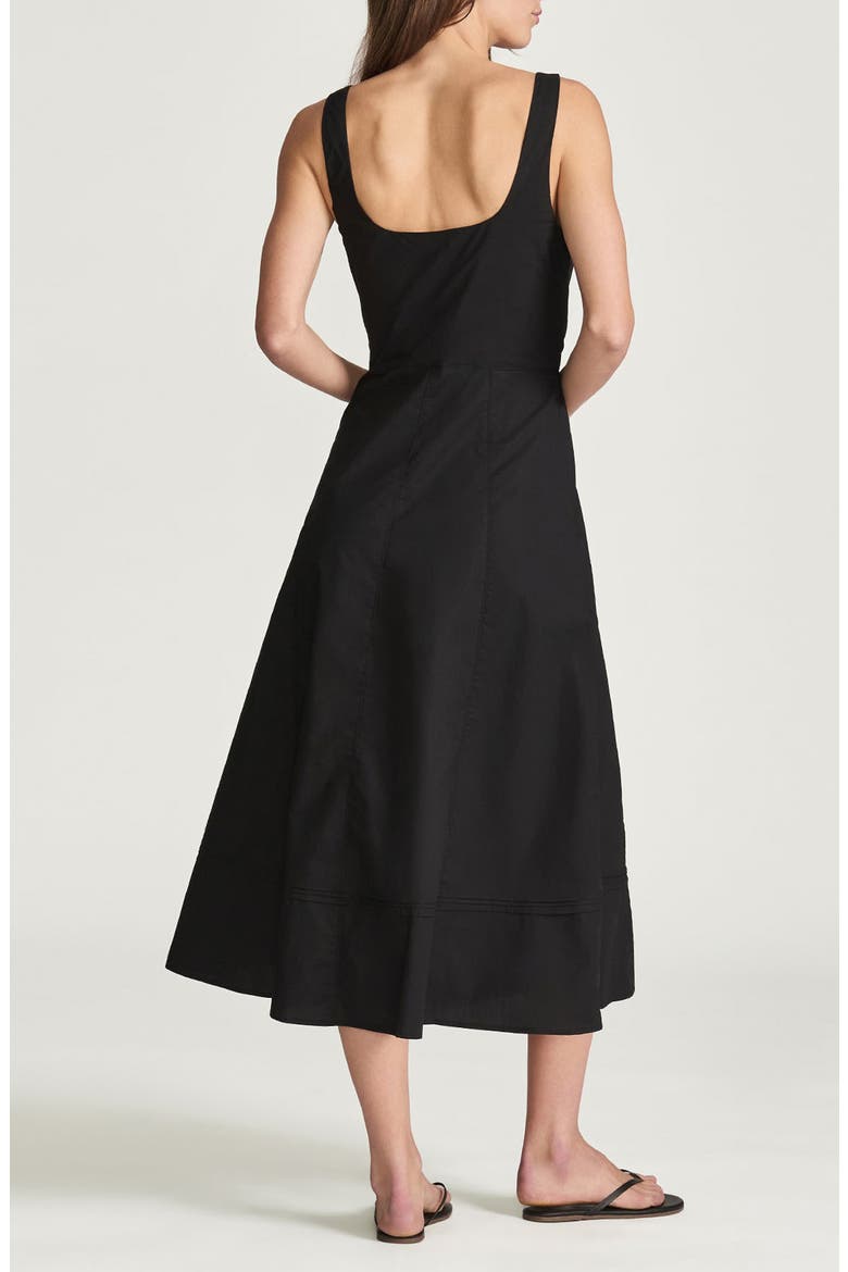 Sleeveless Fit & Flare Midi Dress, Alternate, color, BLACK
