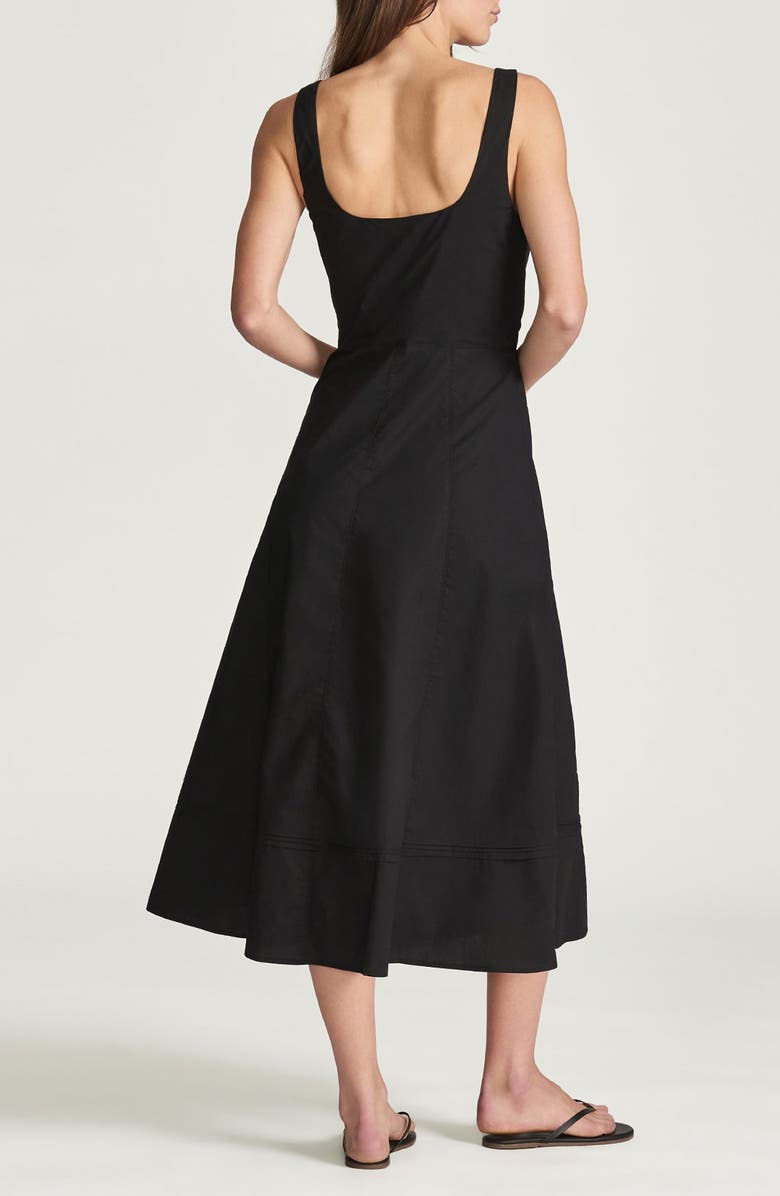 Mavi Jeans Sleeveless Fit & Flare Midi Dress, Alternate, color, Black