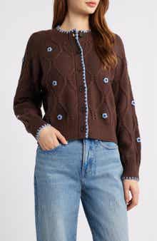 Rails Laurie Floral Stitch Cardigan