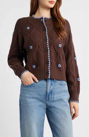 Laurie Floral Stitch Cardigan