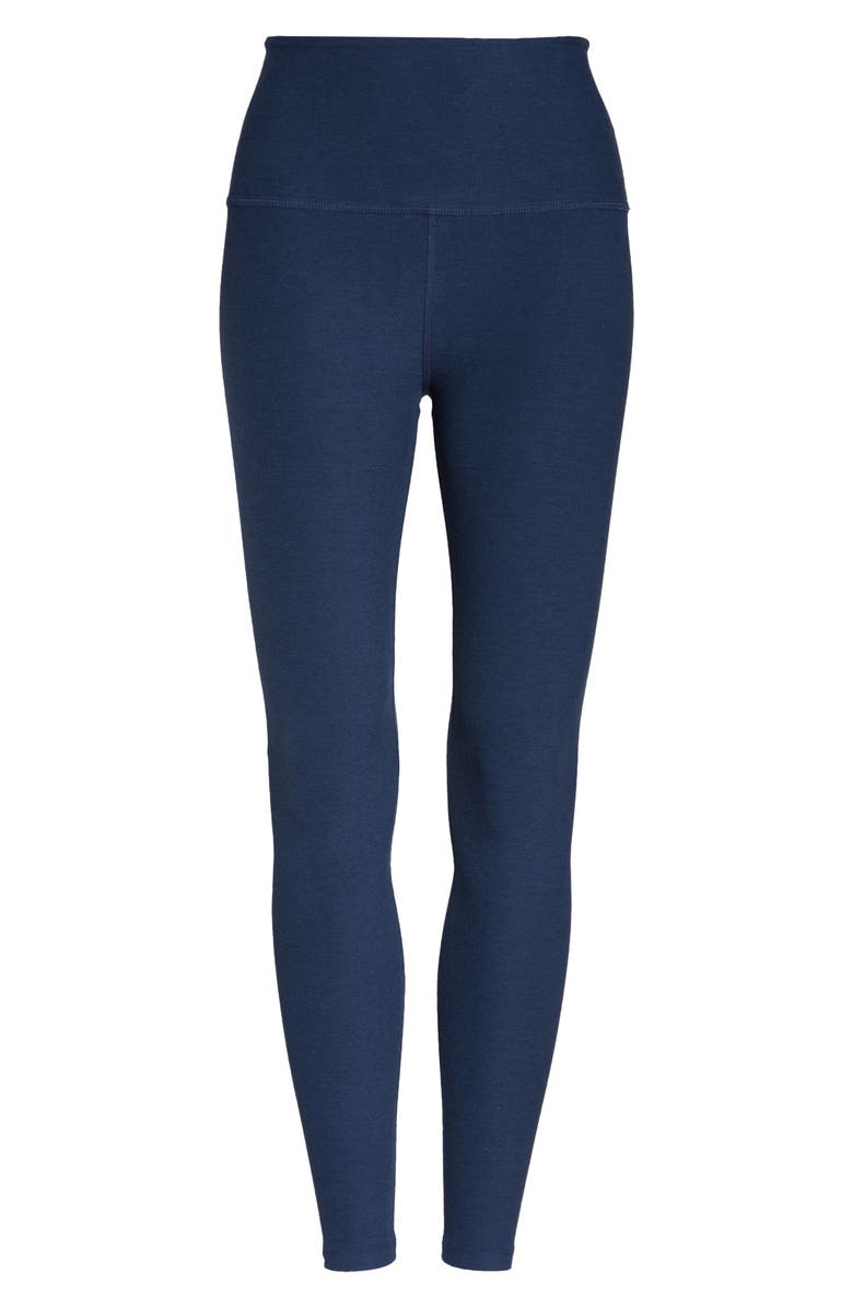 Beyond Yoga Caught in the Midi High Waist Leggings, Alternate, color, Nocturnal Navy