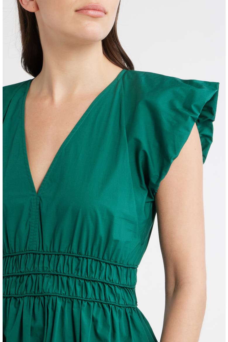 Ruffle Sleeve Cotton Poplin Dress, Alternate, color, AMAZONITE