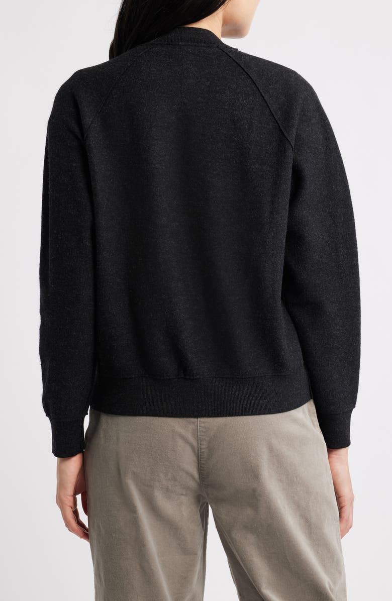 Eileen Fisher Wool Bomber Jacket, Alternate, color, Charcoal