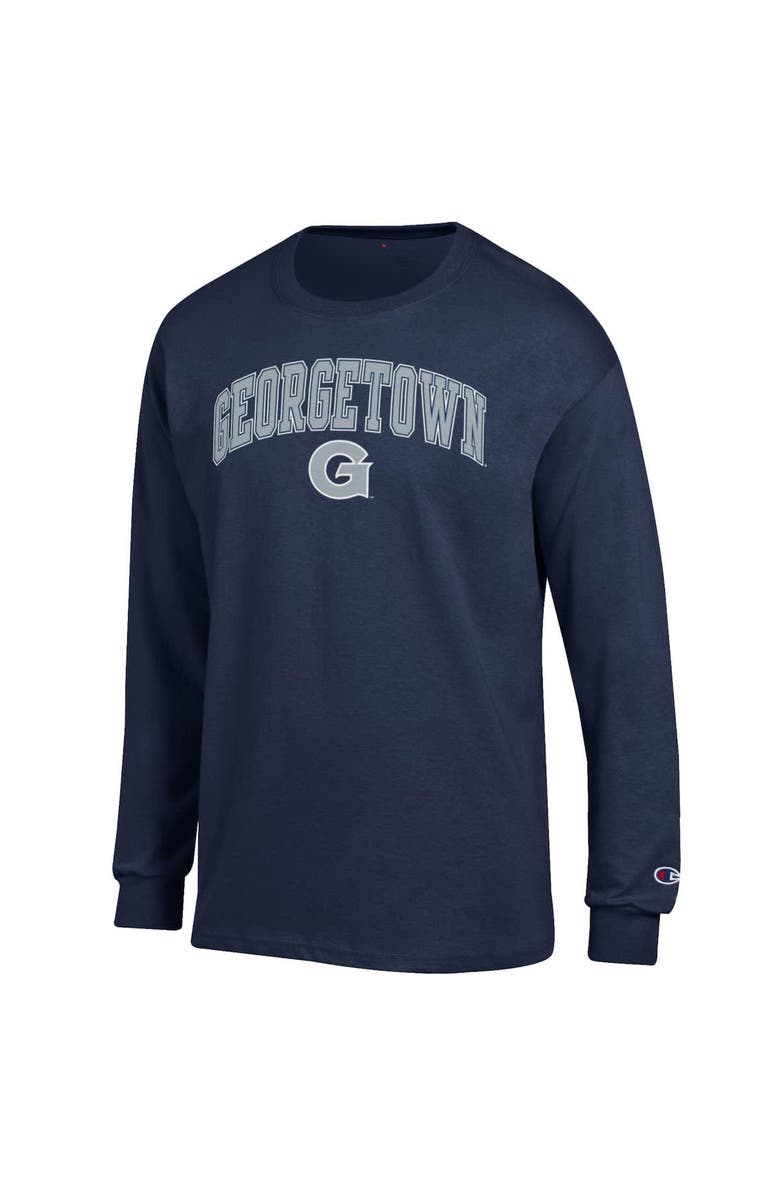 Champion Men's Champion Navy Georgetown Hoyas Arch Over Logo Long Sleeve T-Shirt, Alternate, color, Navy