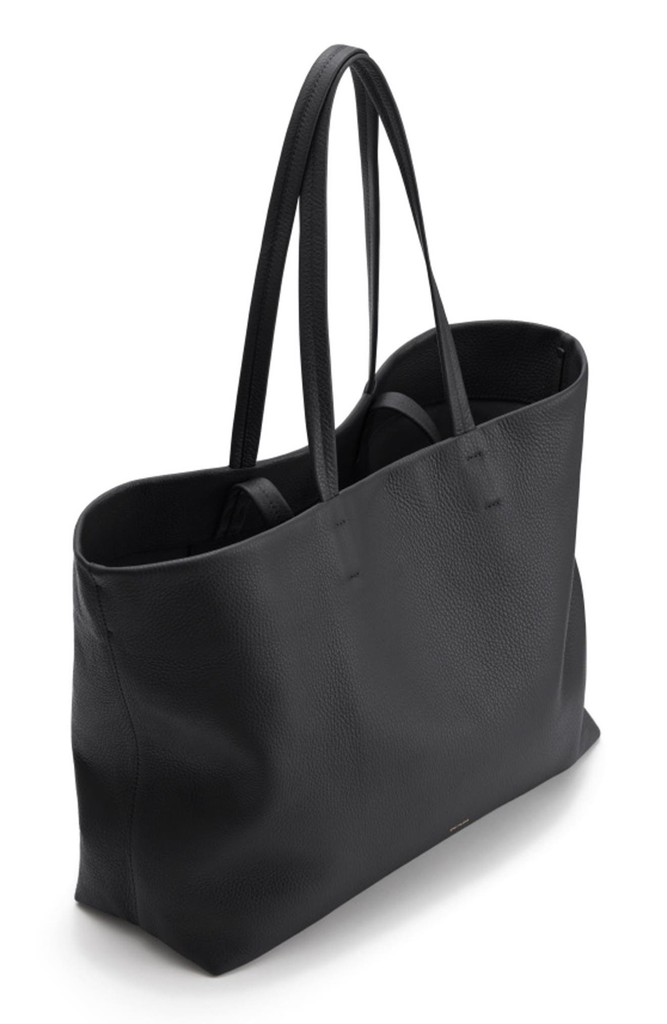 Classic Easy Leather Tote, Alternate, color, BLACK