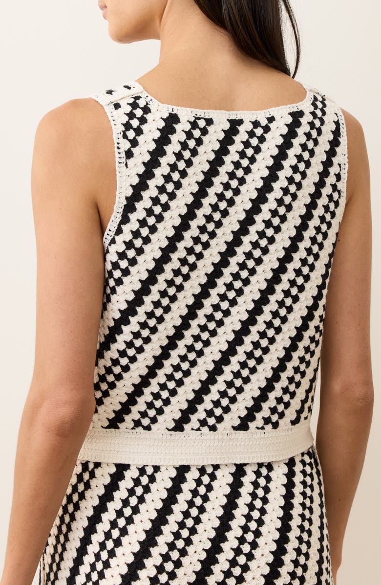 Marine Layer Oasis Cotton Blend Sweater Vest, Alternate, color, Black/ Cream Stripe