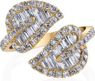 Anita Ko 18k Gold Diamond Leaf Ring