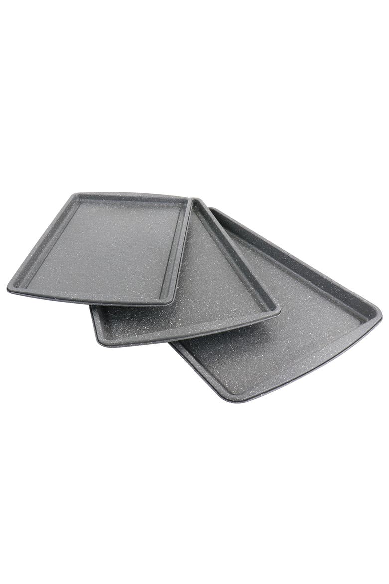 3 Piece Carbon Steel Cookie Sheet Set, Alternate, color, Grey