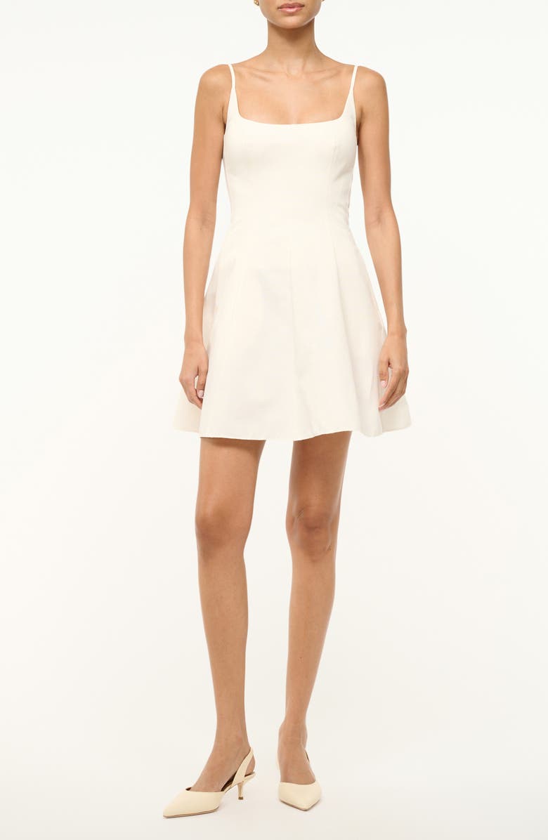 STAUD Joy Sleeveless Flare Minidress, Main, color, Ivory