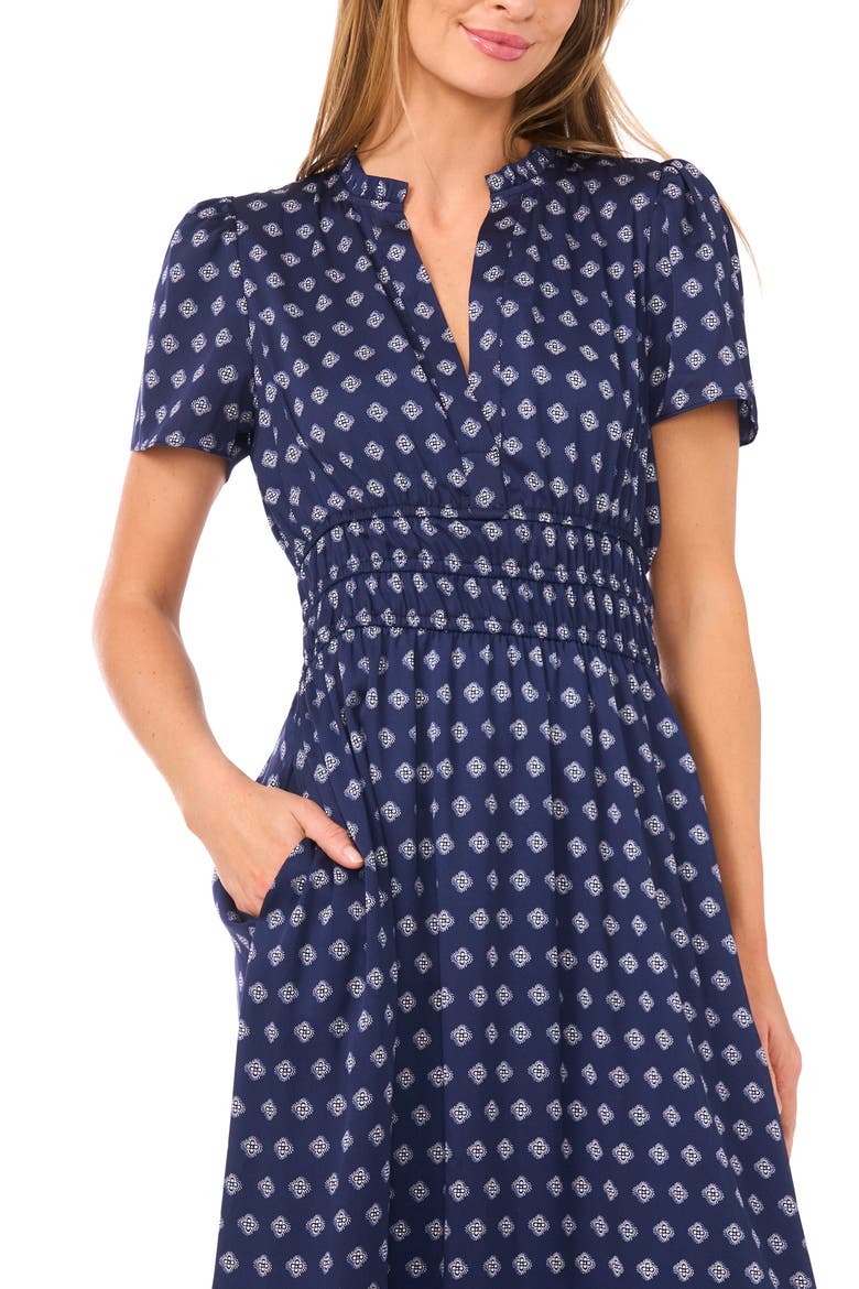 Medallion Print Maxi Dress, Alternate, color, CLASSIC NAVY