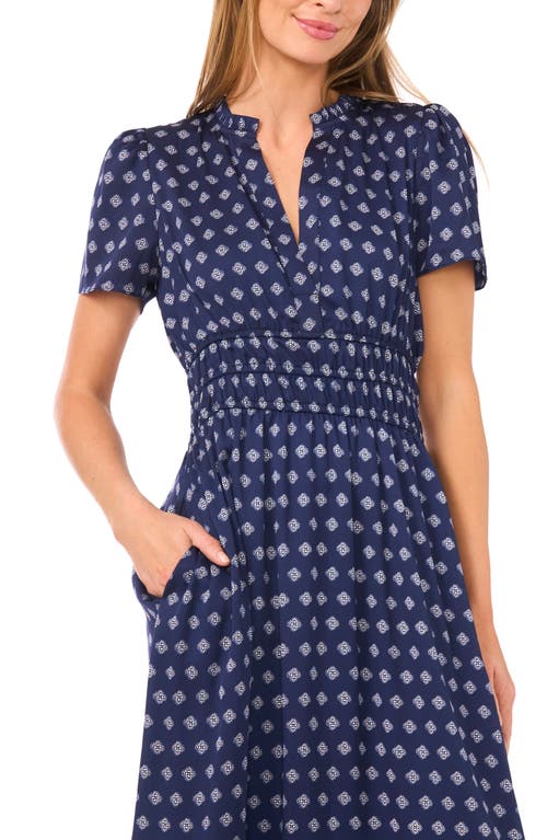 Cece Medallion Print Maxi Dress In Blue