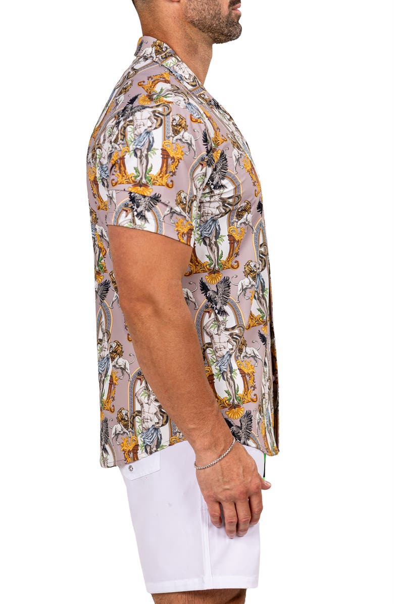 Maceoo Marthy Brown Camp Shirt, Alternate, color, Brown