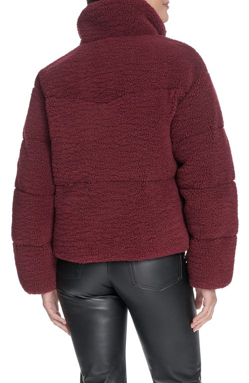 Levi's Western Faux Shearling Puffer Jacket In Burgundy
