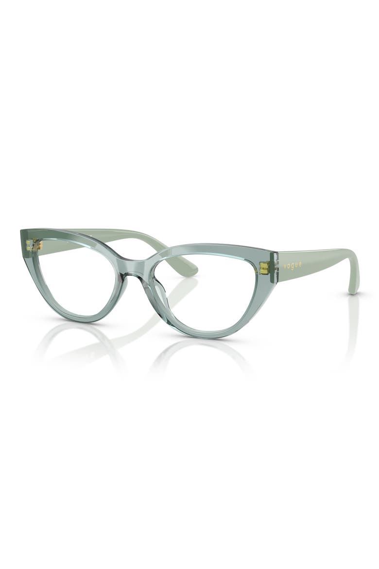 50mm Cat Eye Optical Glasses, Alternate, color, TRANSPARENT GREEN
