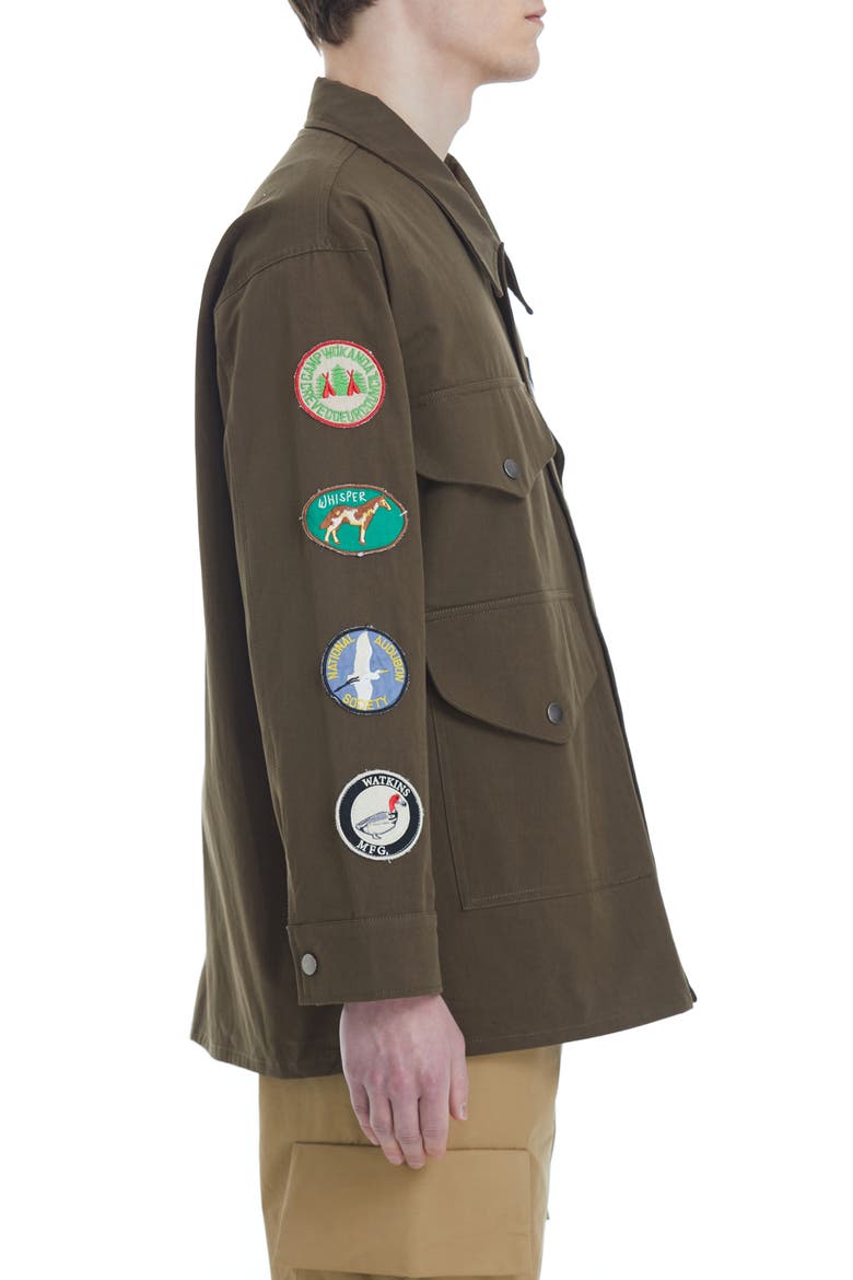 Oversize Patch Cotton Work Jacket, Alternate, color, MOCHA
