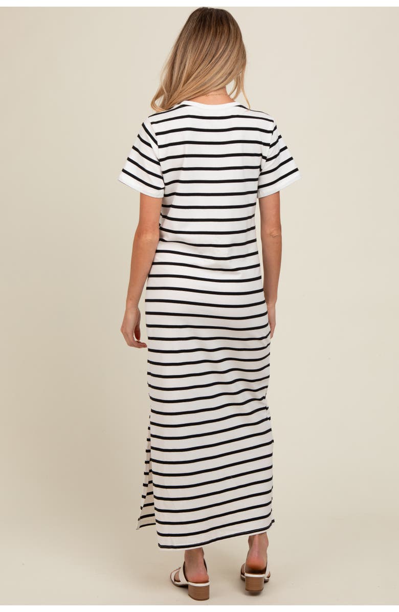 PinkBlush Striped Side Slit Maxi Dress, Alternate, color, White