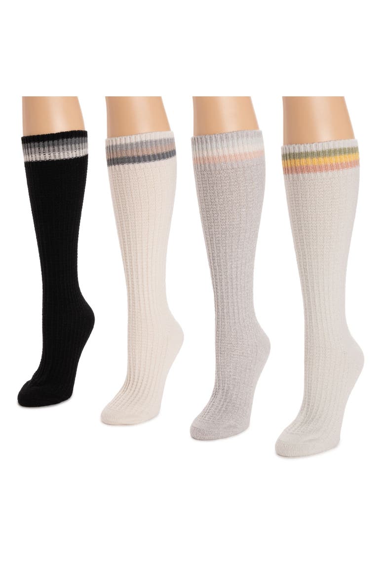 Women's Tall Microfiber Novelty Lounge Socks 4 Pack, Alternate, color, Neutral Pack