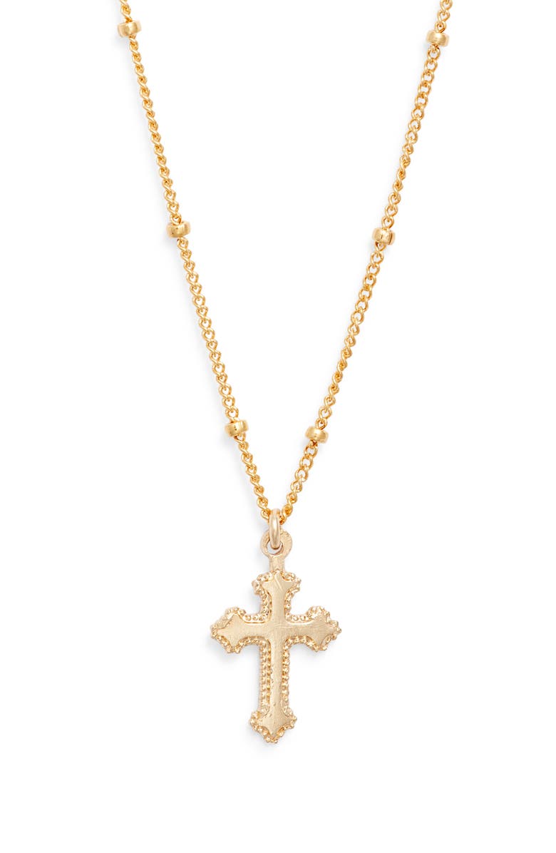 Set & Stones Archie Cross Pendant Necklace, Main, color, Gold