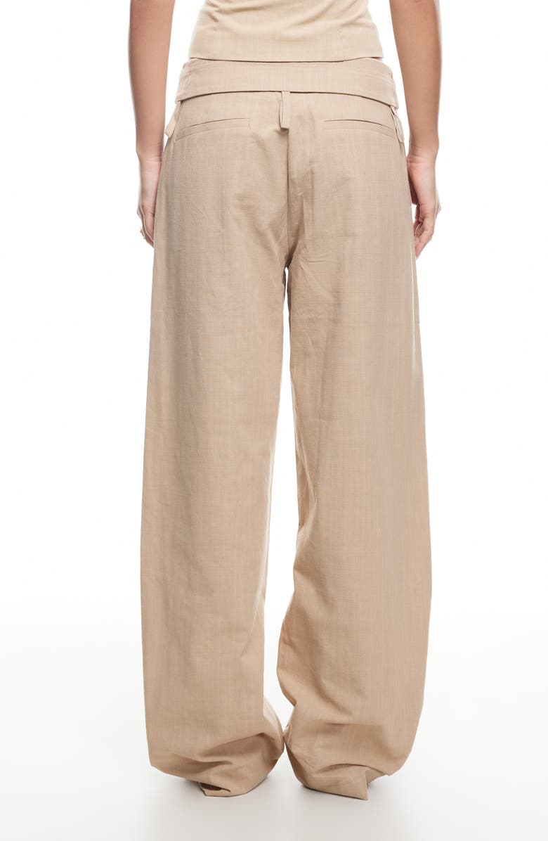 LIONESS Flourish Foldover Wide Leg Pants, Alternate, color, 