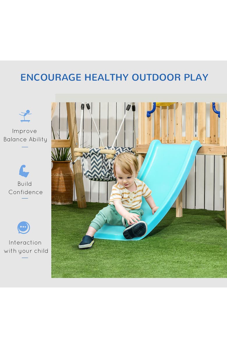 Outsunny Wooden Outdoor Playset with Swing, Slide & Telescope, Alternate, color, 