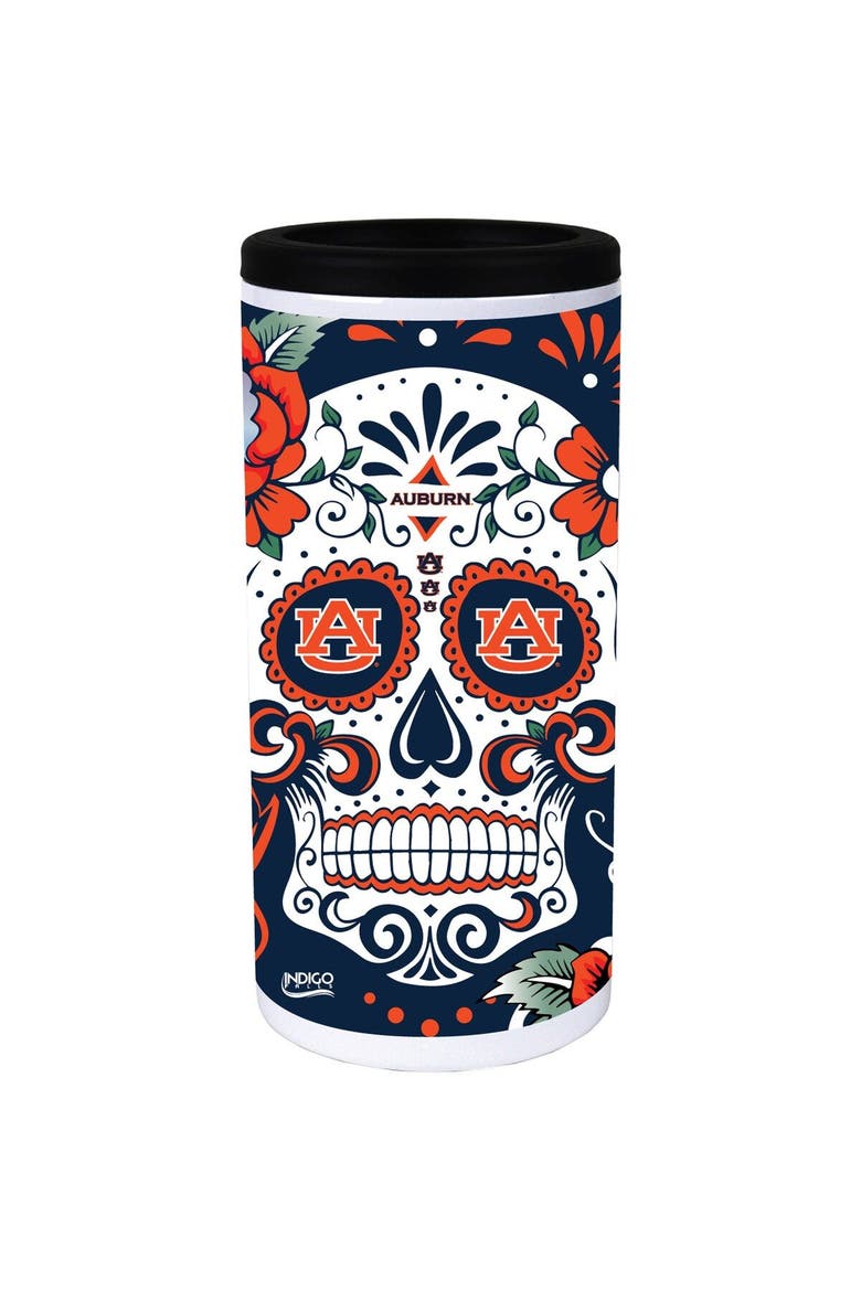 Auburn Tigers Dia Stainless Steel 12oz. Slim Can Cooler, Alternate, color, White