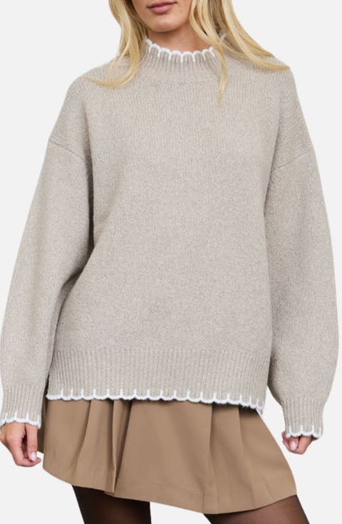 Scalloped Trim Sweater