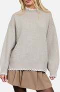 Blu Pepper Scalloped Trim Sweater
