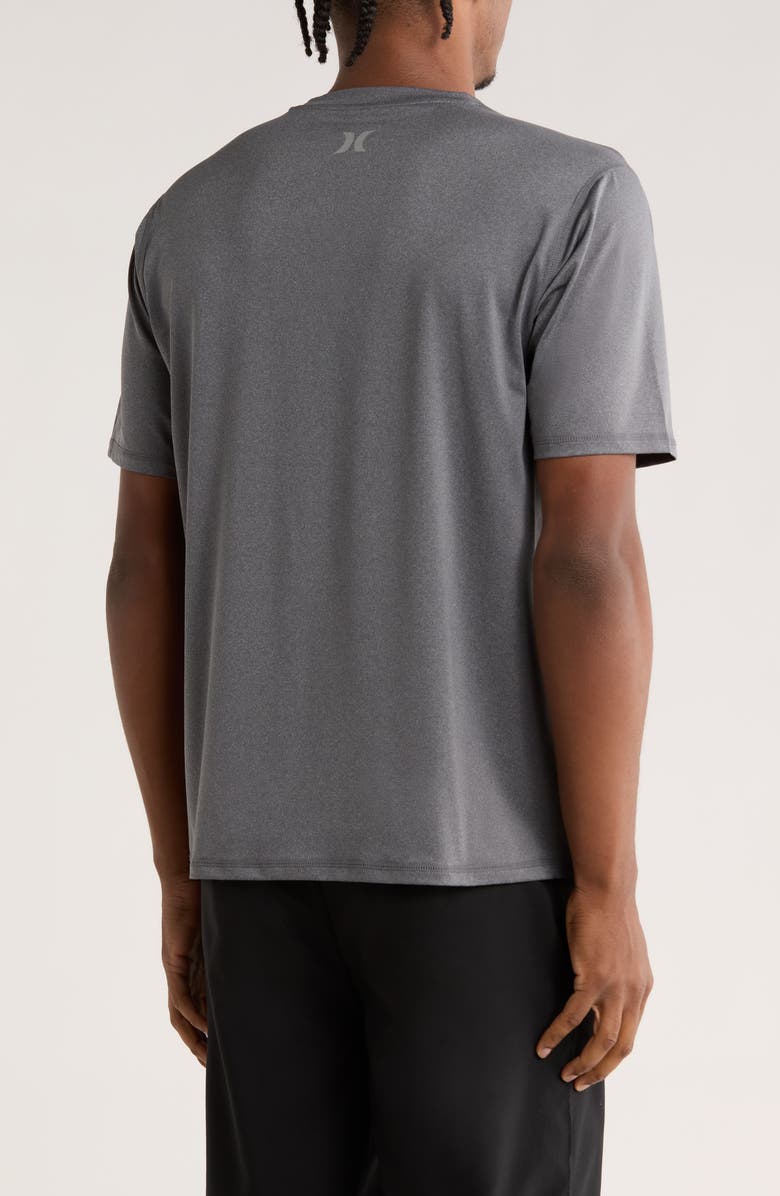 Hurley Icon Hybrid UPF Short Sleeve Rashguard, Alternate, color, Black Heather