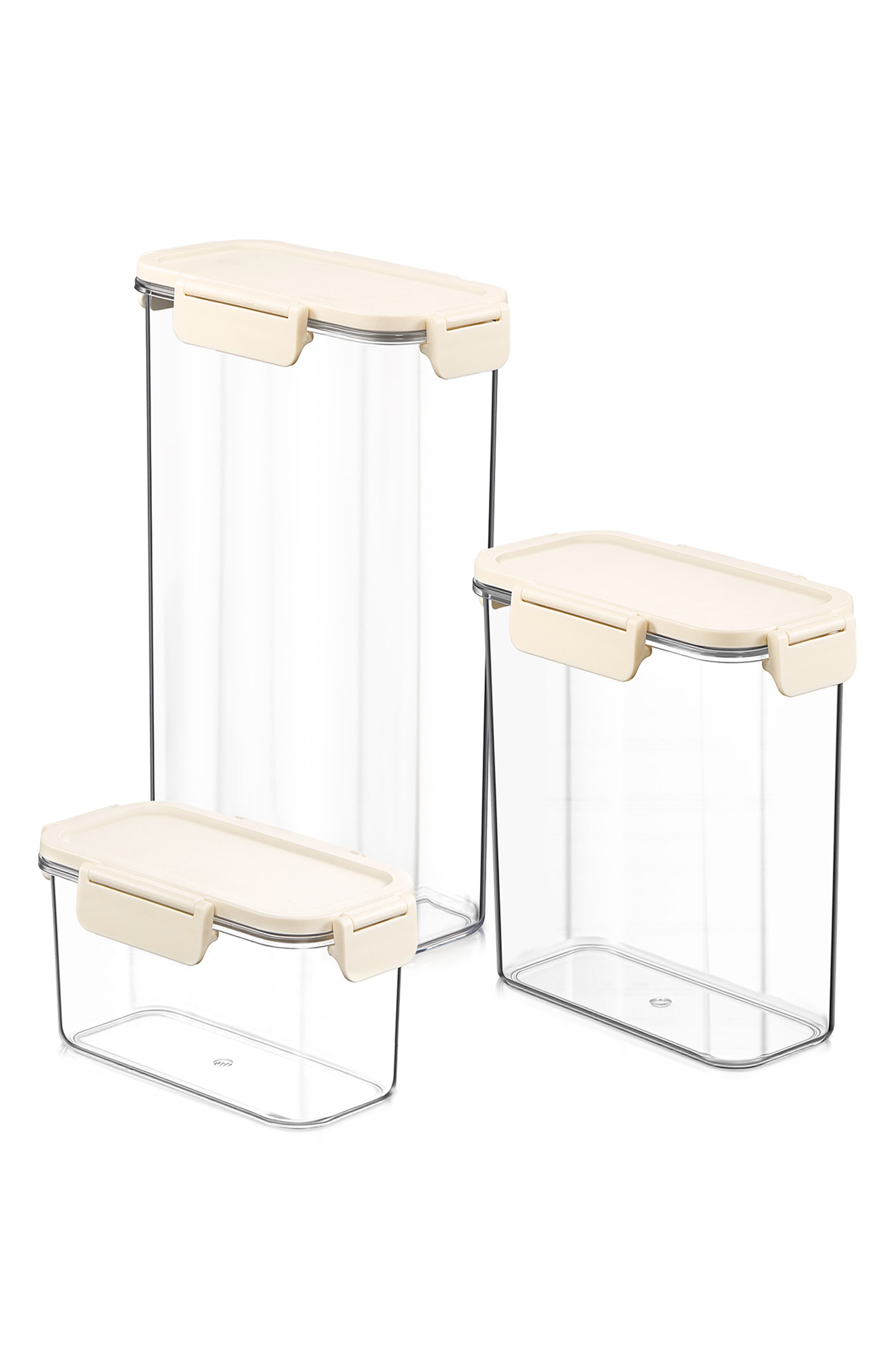 3-Pack Snap Lid Airtight Food Storage Container Set