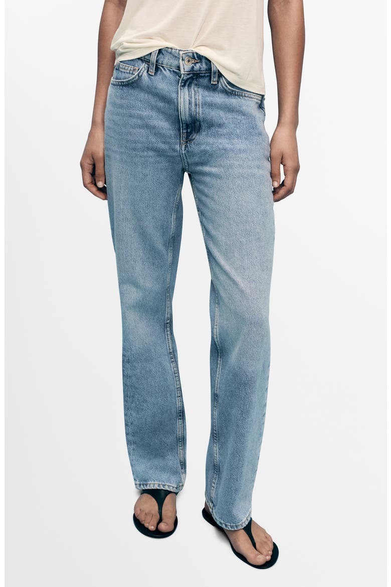 Matilda Mid Rise Straight Leg Jeans, Main, color, MEDIUM BLUE