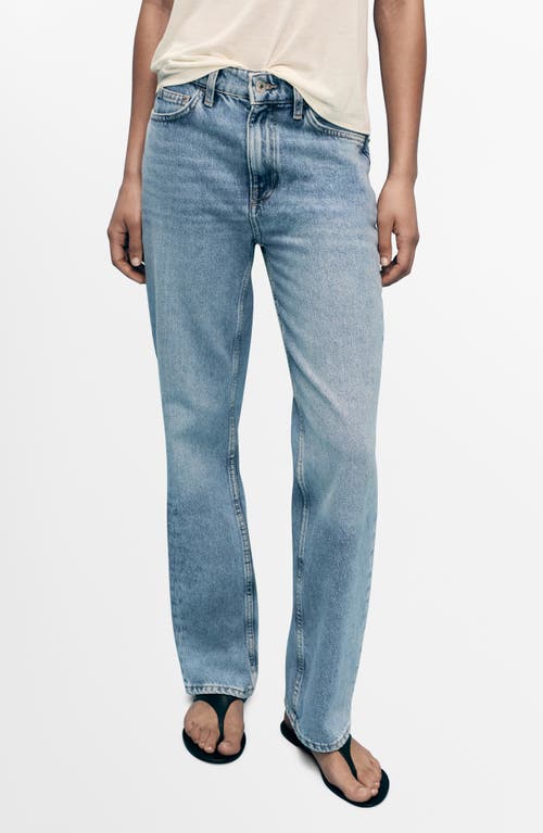 Mango Matilda Mid Rise Straight Leg Jeans In Blue