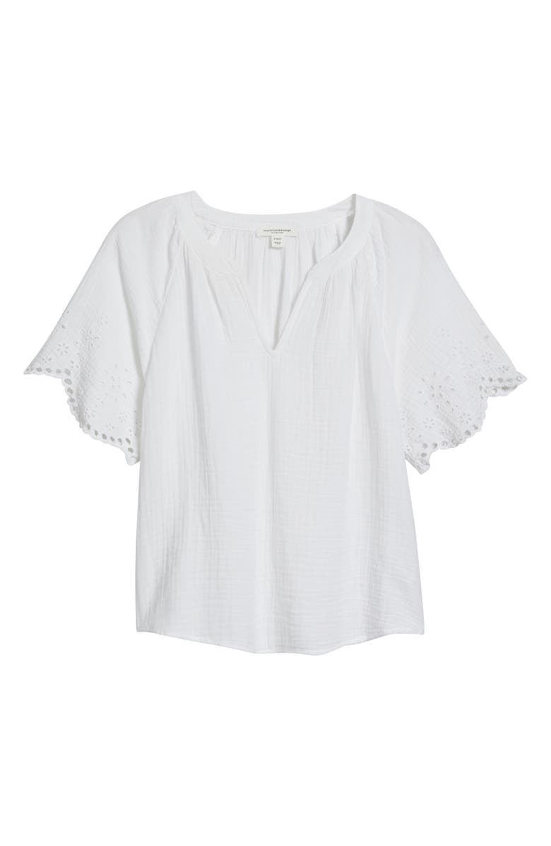 beachlunchlounge Dessa Eyelet Detail Cotton Top, Alternate, color, 