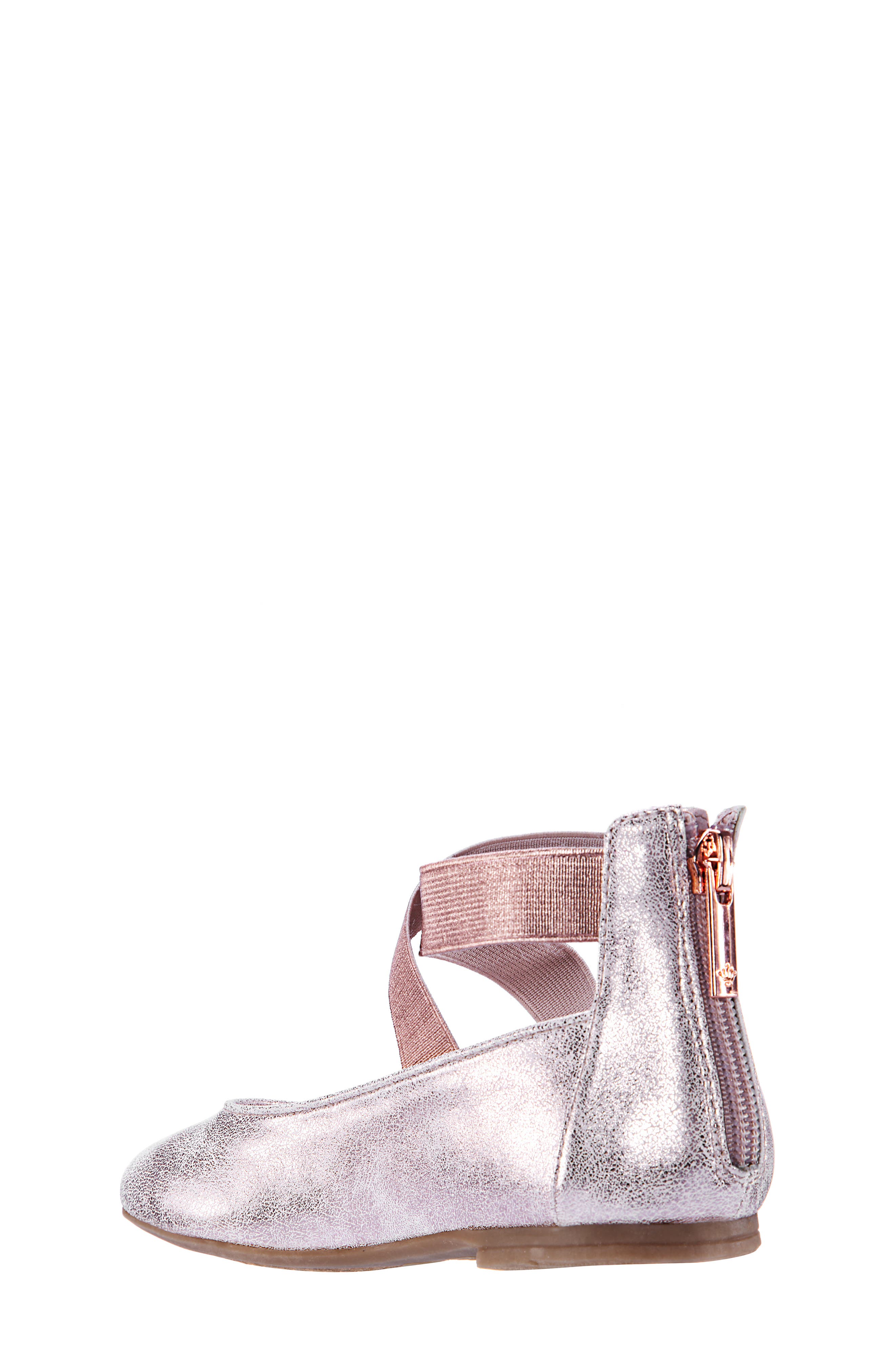Marissa Cross Strap Flat, Alternate, color, ROSEGOLD DISTRESSED