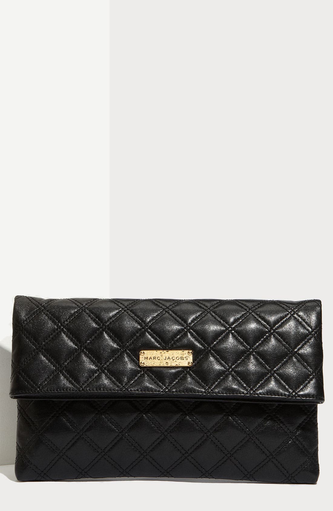 Marc Jacobs 'Large Eugenie' Quilted Leather Clutch, Main, color, 