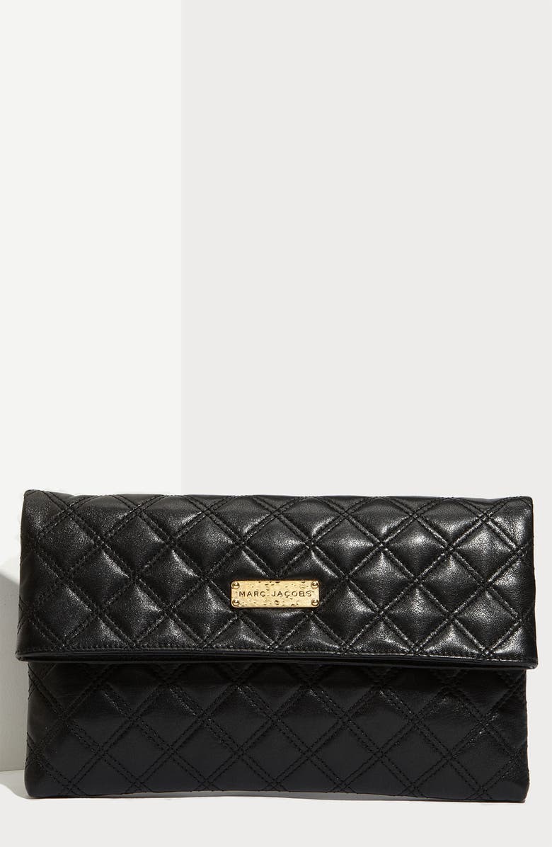 Marc Jacobs 'Large Eugenie' Quilted Leather Clutch, Main, color,