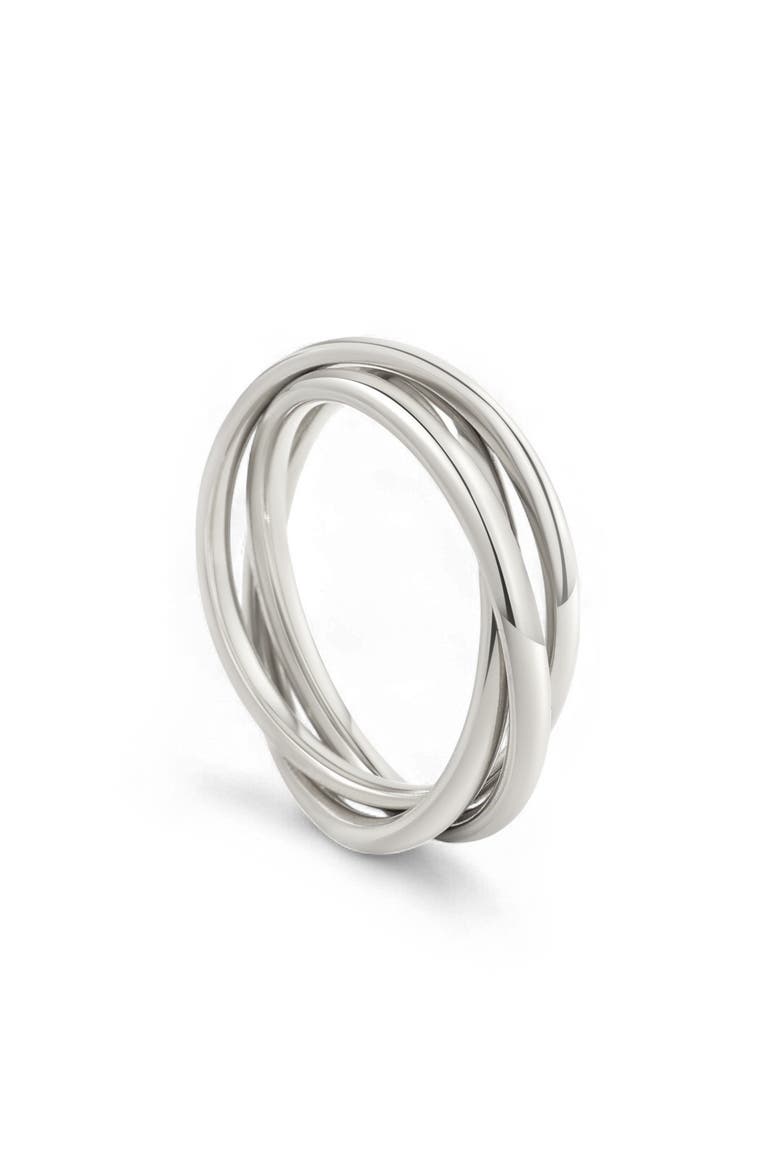 Dainty Interlocking Fidget Ring, Main, color, Silver