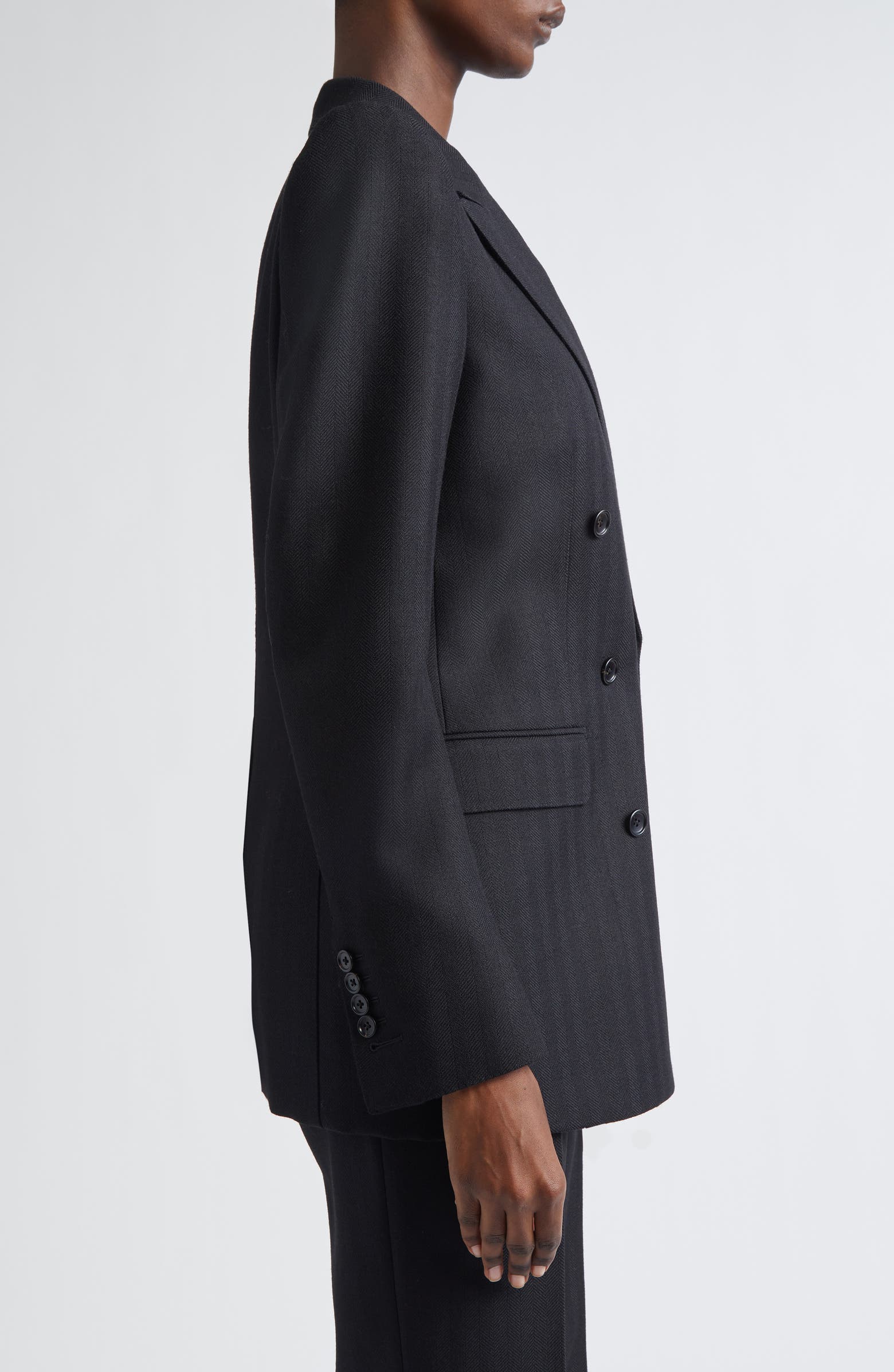 TOM FORD Sharp Herringbone Double Breasted Virgin Wool Jacket | Nordstrom