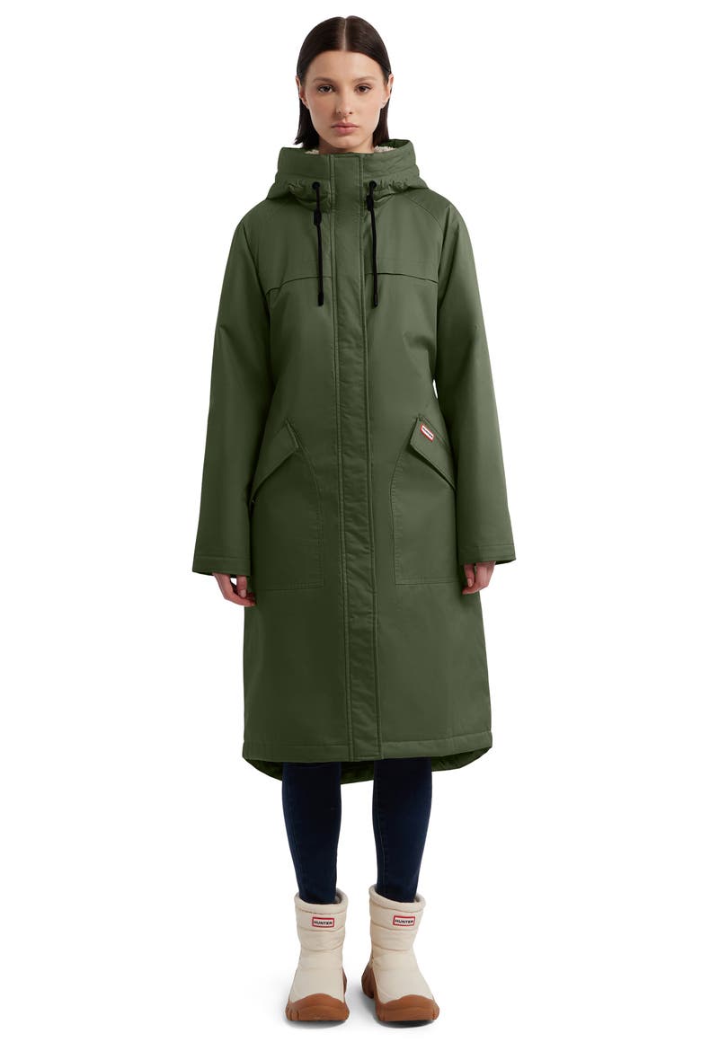 Jane Hooded Water Repellent Coat, Alternate, color, HUNTER GREEN