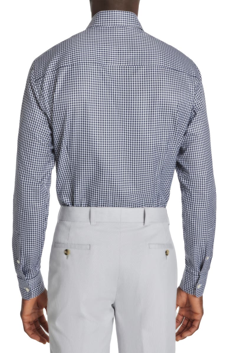 Jack Victor Royland Check Herringbone Dress Shirt, Alternate, color, Navy