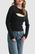 All in Favor Cutout Detail Pointelle Sweater