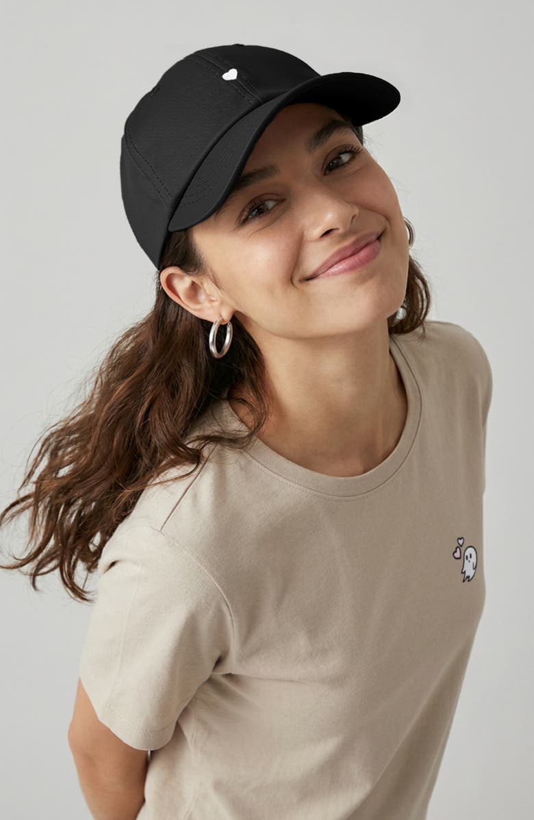 Dalix Lil Heart Dad Cap, Alternate, color, Black