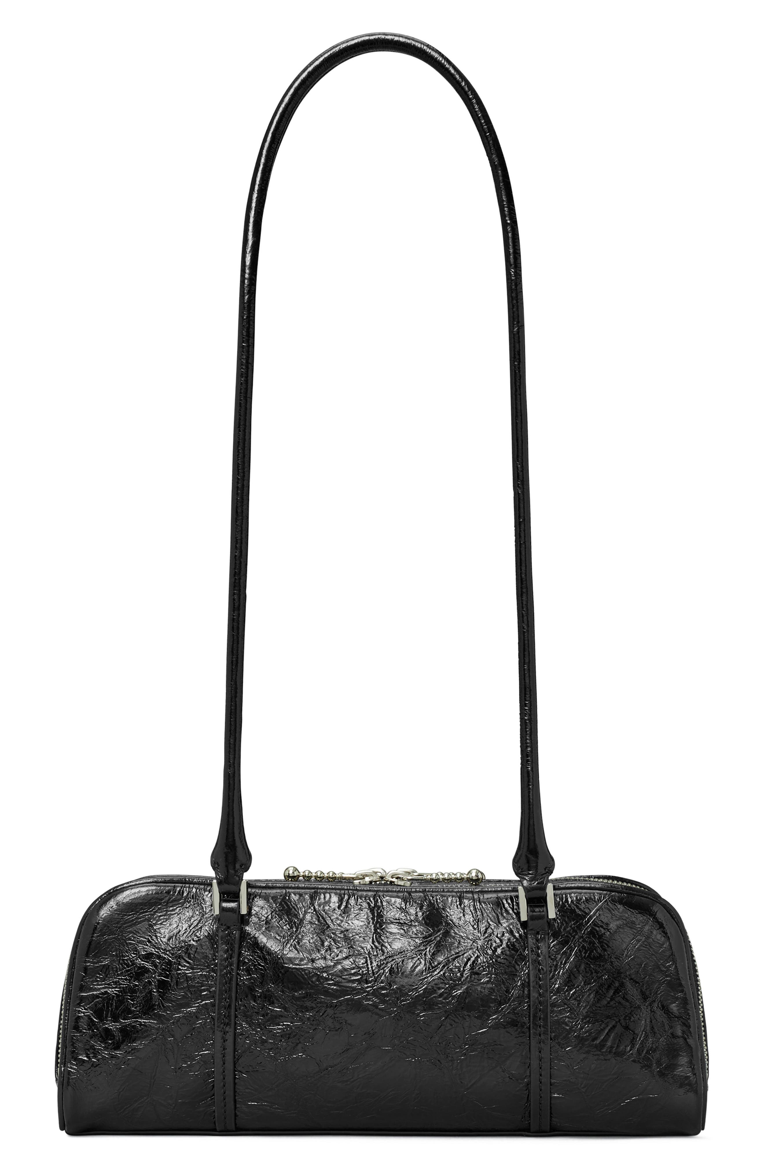 Tory Burch Micro Marshmallow T Monogram Crinkle Leather Satchel, Alternate, color, 