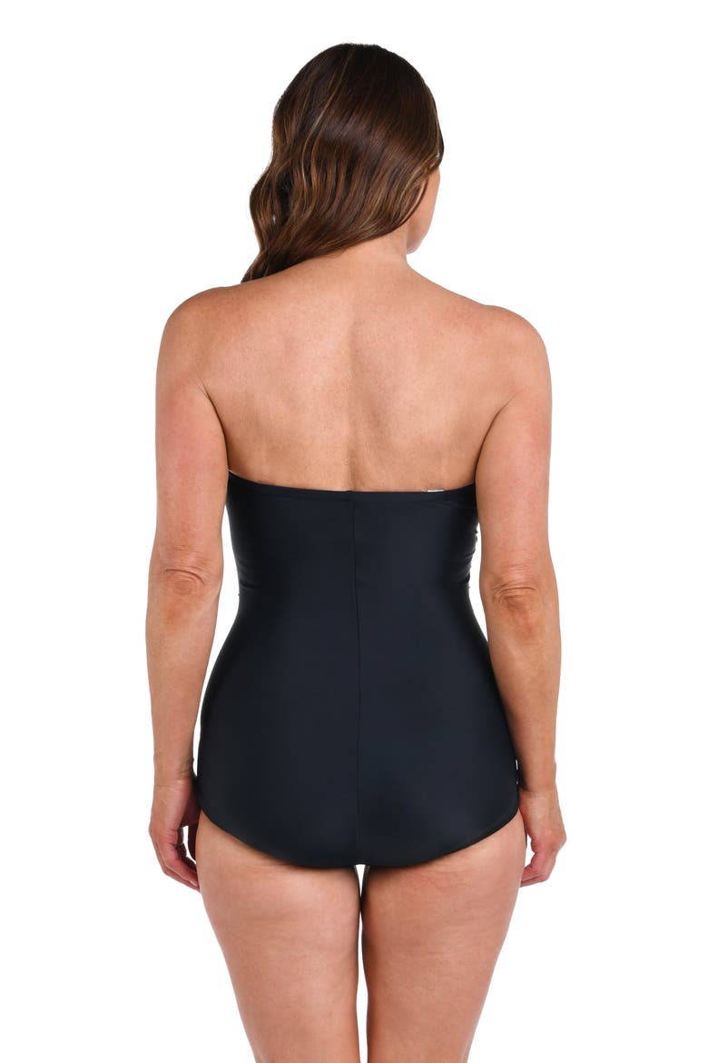 Girl Leg Bandeau One-Piece Swimsuit, Alternate, color, BLACK