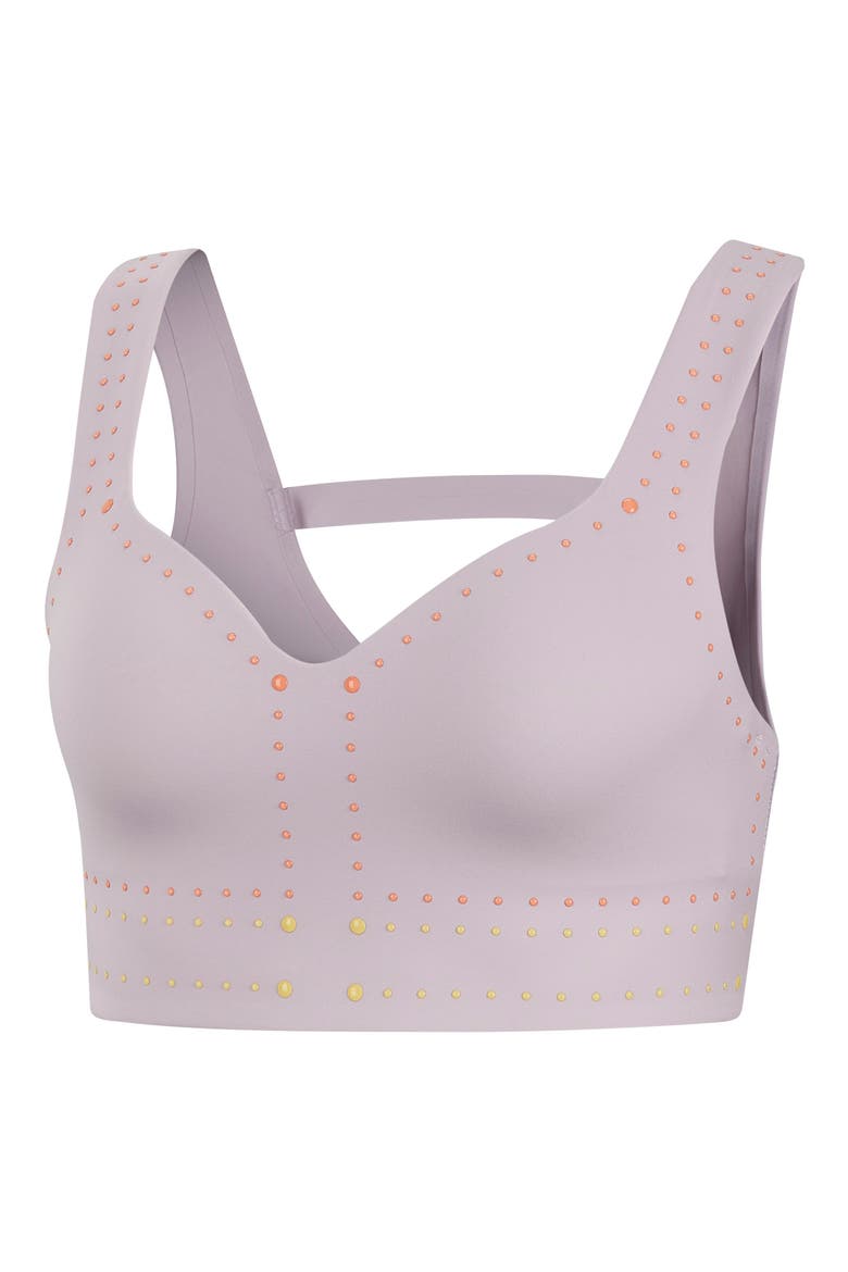 Motion Adapt Neon Stud Sports Bra, Main, color, PURPLE