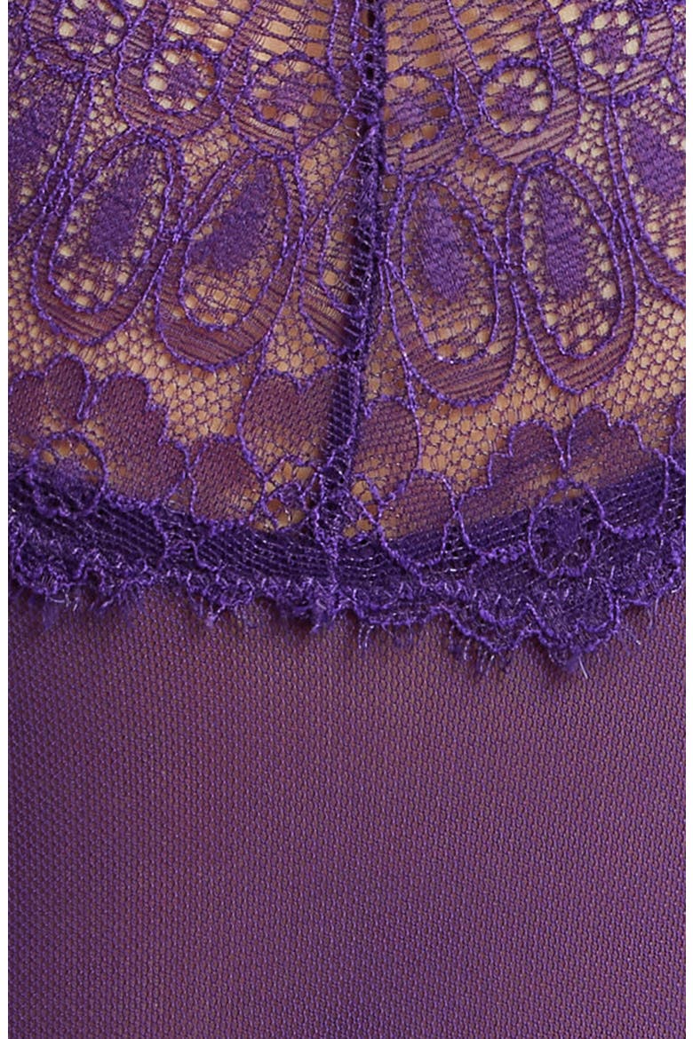 Mesh & Lace Underwire Teddy, Alternate, color, VIOLET